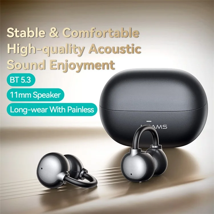 USAMS Echo R02 Bluetooth-совместимые наушники-клипсы Музыкальная гарнитура с временем воспроизведения 25 часов