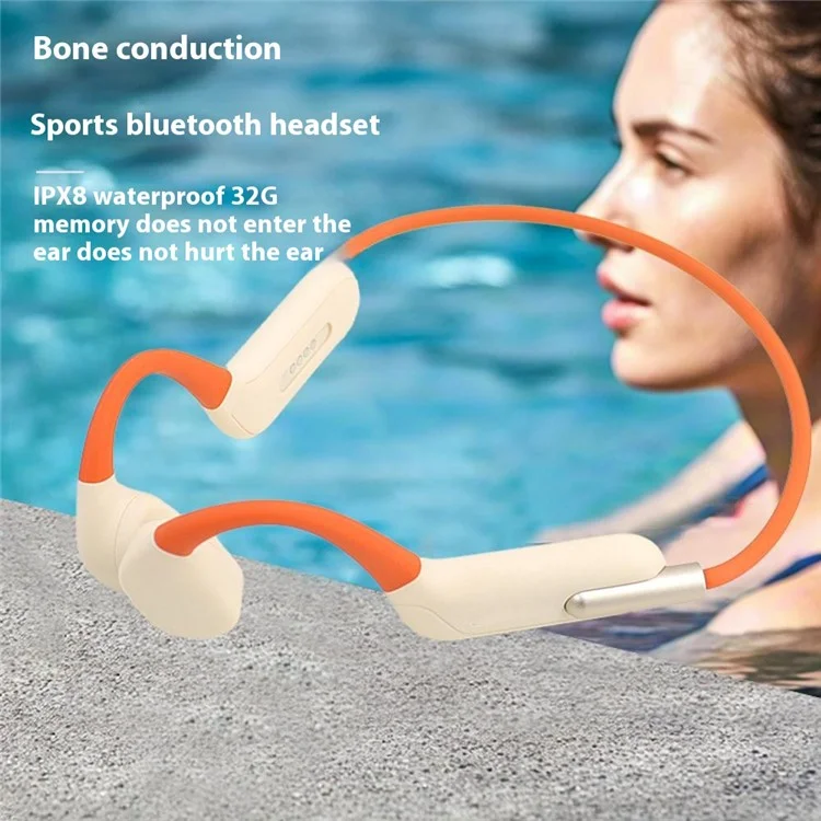 WY5 IPX8 Waterproof Bone Conduction Bluetooth-Compatible Headphones for Swimming Built In 32GB Memory