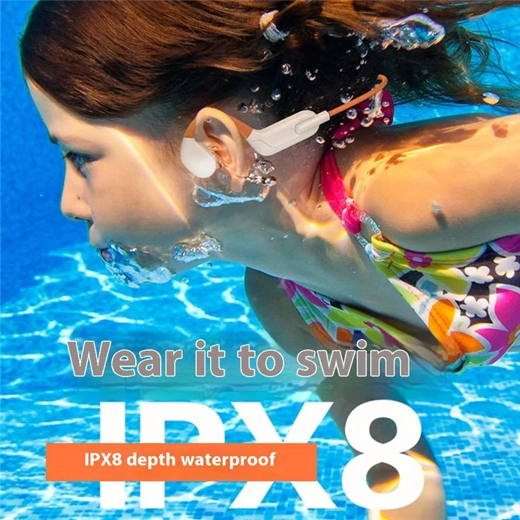 WY5 IPX8 Waterproof Bone Conduction Bluetooth-Compatible Headphones for Swimming Built In 32GB Memory