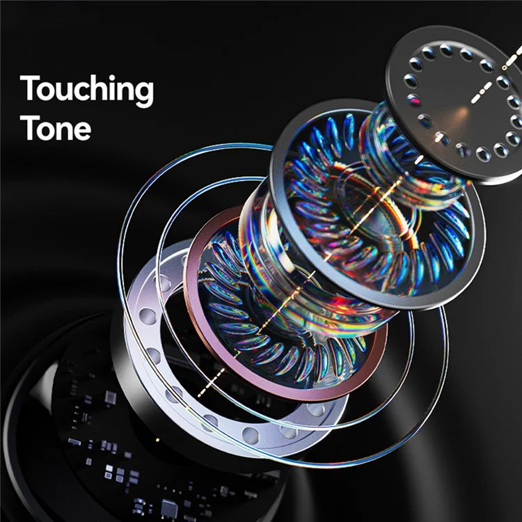 USAMS Echo E02 Wireless In-Ear Earbuds Bluetooth-Compatible 5.3 ANC + ENC Noise Cancelling Headphones - Black
