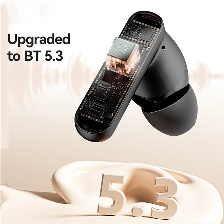 USAMS Echo E02 Wireless In-Ear Earbuds Bluetooth-Compatible 5.3 ANC + ENC Noise Cancelling Headphones - Black