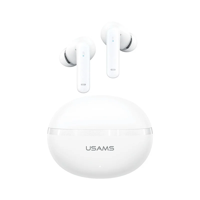 USAMS Echo E02 Wireless In-Ear Earbuds Bluetooth-Compatible 5.3 ANC + ENC Noise Cancelling Headphones - White