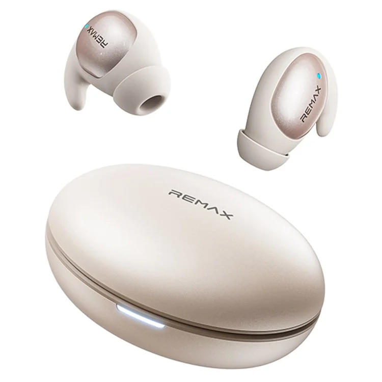 REMAX TWS-01 Wireless Earbuds Bluetooth-Compatible Stereo Headphones Sleep Friendly ENC Earphones - Beige
