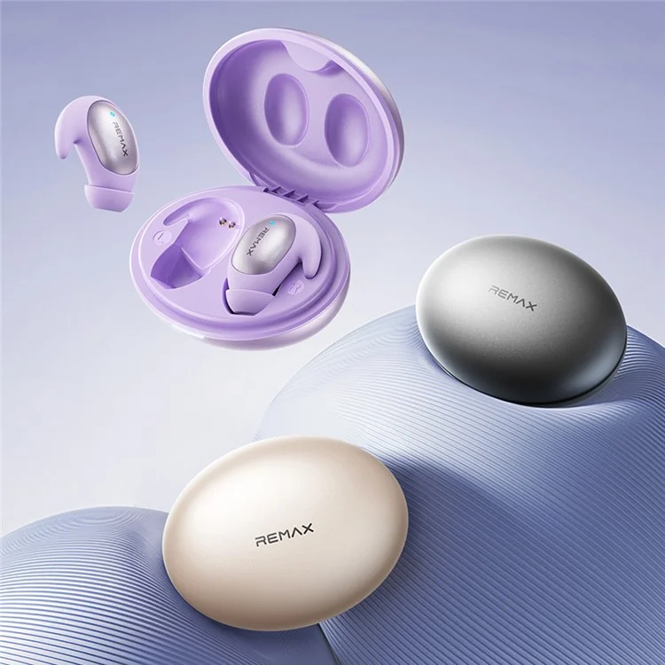 REMAX TWS-01 Wireless Earbuds Bluetooth-Compatible Stereo Headphones Sleep Friendly ENC Earphones - Beige