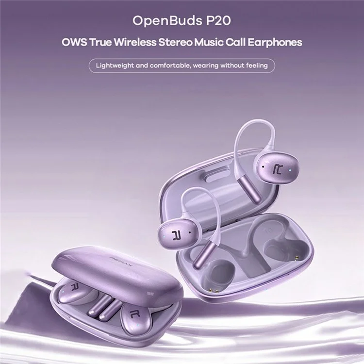 REMAX OpenBuds P20 True Wireless Stereo Earbuds For Music Calls ANC Bluetooth-compatible Earphones - Silver