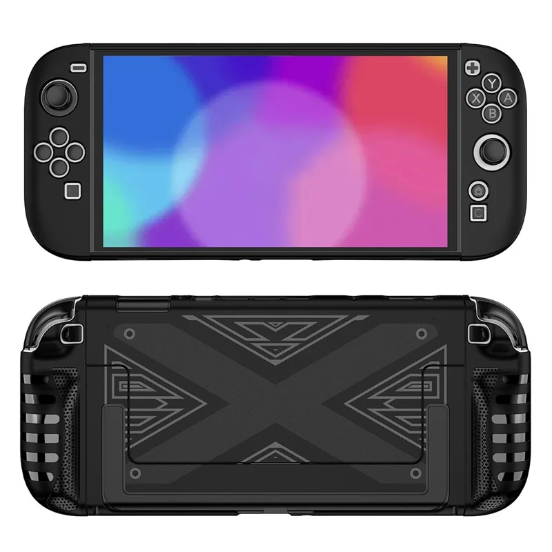 SW2D03 Para Console de Jogo Nintendo Switch 2 Capa Protetora Dividida de TPU + PC Anti-Arranhões - Preto