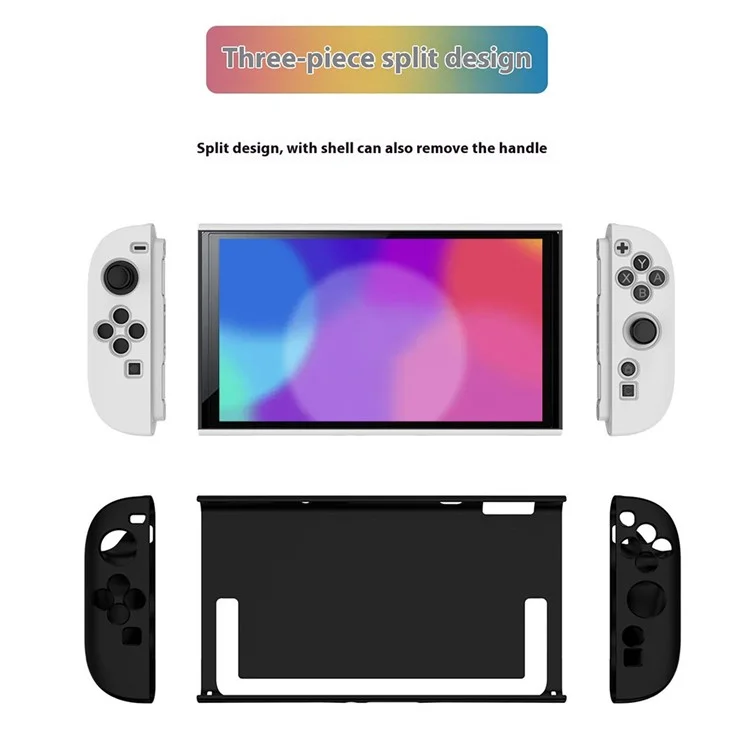SW2D03 Para Console de Jogo Nintendo Switch 2 Capa Protetora Dividida de TPU + PC Anti-Arranhões - Preto