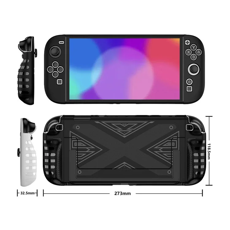 SW2D03 Para Console de Jogo Nintendo Switch 2 Capa Protetora Dividida de TPU + PC Anti-Arranhões - Preto