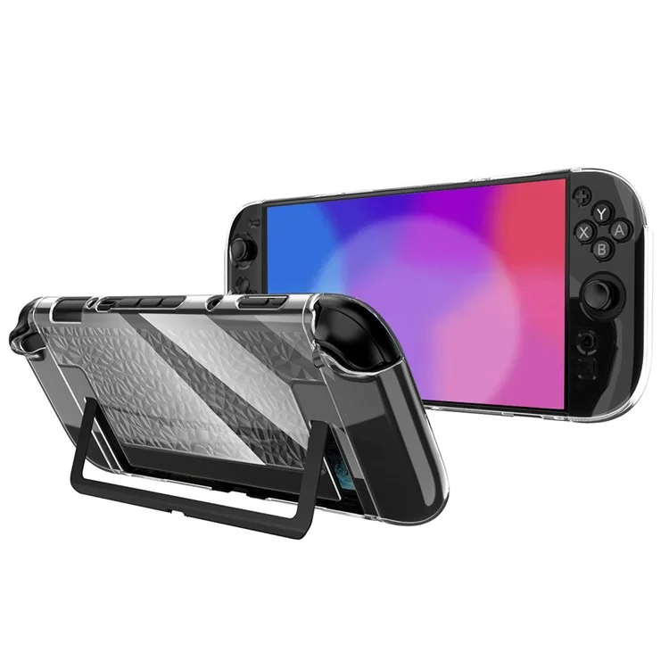 SW2D05 Для игровой консоли Nintendo Switch 2 Прозрачный чехол с алмазной текстурой из TPU + PC с разделенной защитой