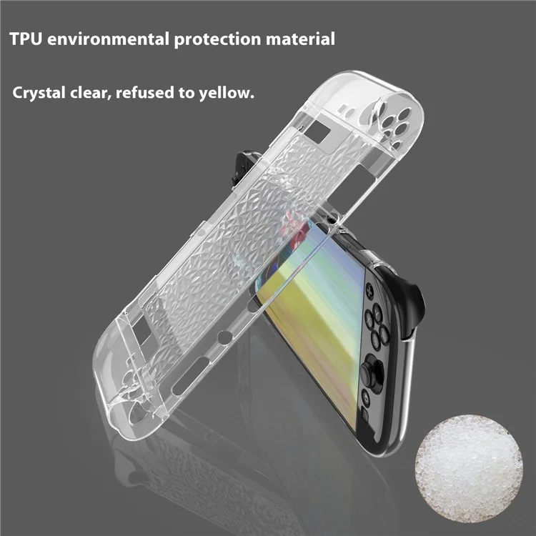 SW2D05 Для игровой консоли Nintendo Switch 2 Прозрачный чехол с алмазной текстурой из TPU + PC с разделенной защитой