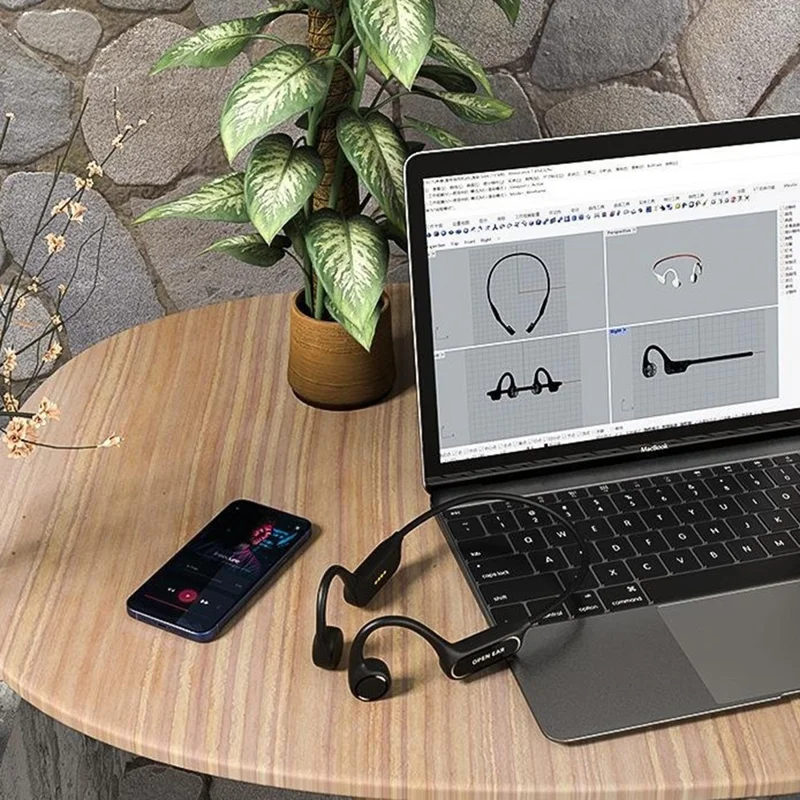 Bulk-Einkauf SOUNDER x22 Magnetische Ladung Knochenleitungs-Wireless Bluetooth-kompatible Kopfhörer mit integriertem 32GB Speicher - Schwarz