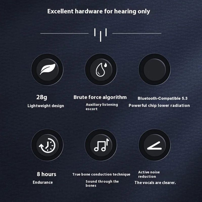 Großeinkauf SOUNDER X1 Open Ear Knochenleitung Hörgerät Kopfhörer Bluetooth-kompatibler Headset - Schwarz