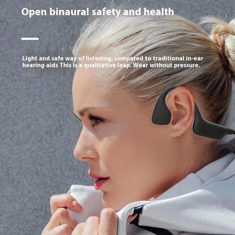 Großeinkauf SOUNDER X1 Open Ear Knochenleitung Hörgerät Kopfhörer Bluetooth-kompatibler Headset - Schwarz