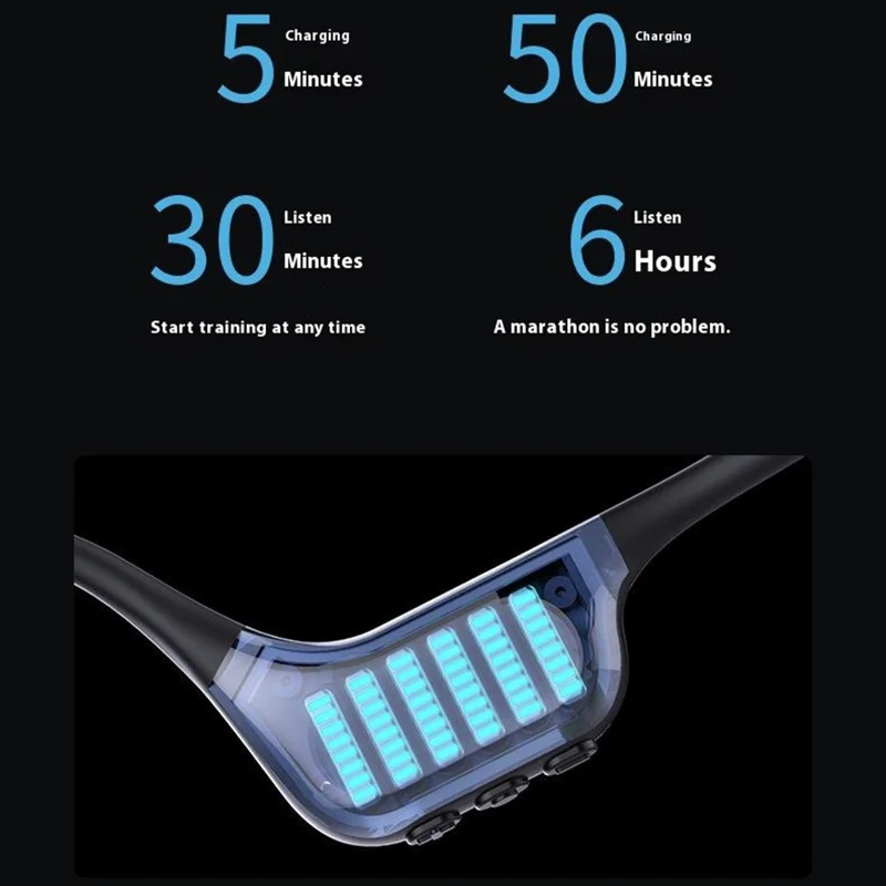 Bulk Purchasing SOUNDER X39 Bone Conduction Headphone Bluetooth-Compatible 5.4 Open Ear Swimming Running Headset - Black
