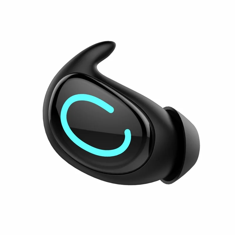 Q9 Wireless Mini Single Earbud Noise Cancelling Invisible In-Ear Headphone for Sleep - Black