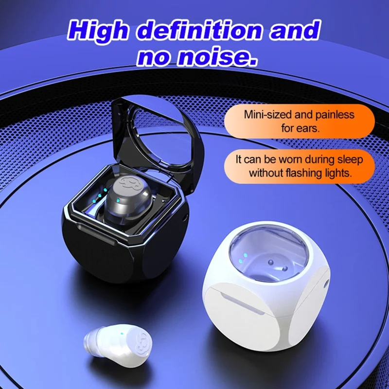 Q1 Mini Auricular Inalámbrico Bluetooth 5.4 Monoaural Invisible para Dormir - Negro