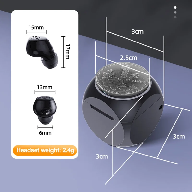 Q1 Mini Auricular Inalámbrico Bluetooth 5.4 Monoaural Invisible para Dormir - Negro