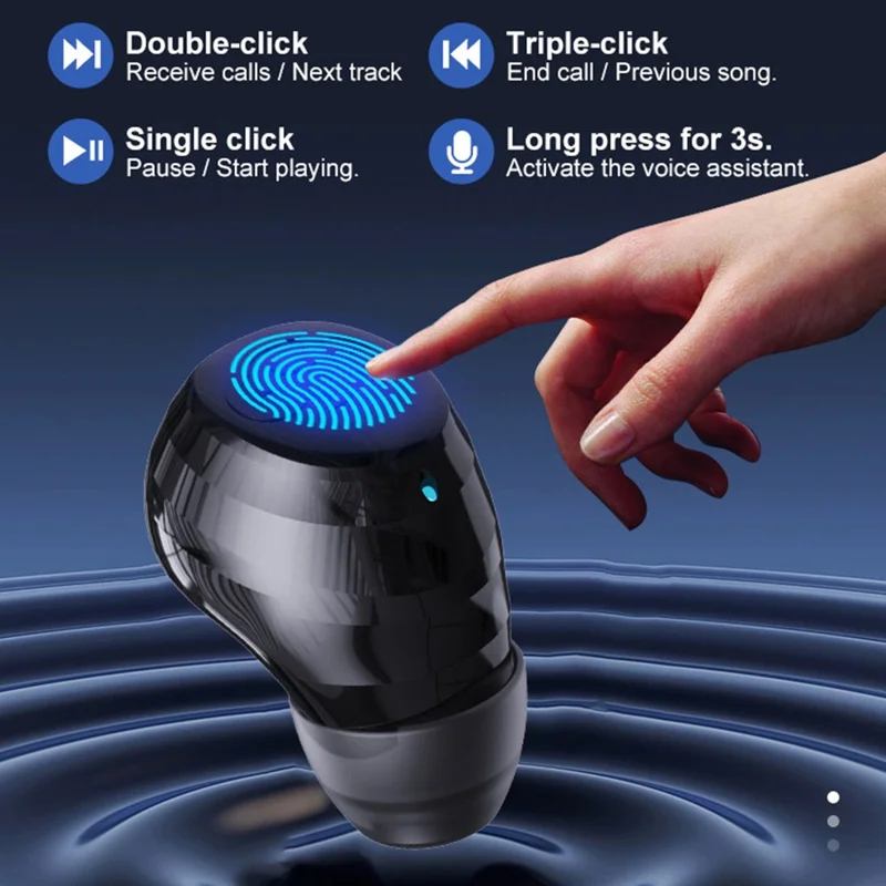Q1 Mini Auricular Inalámbrico Bluetooth 5.4 Monoaural Invisible para Dormir - Negro