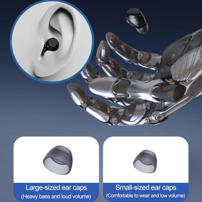 Q1 Mini Auricular Inalámbrico Bluetooth 5.4 Monoaural Invisible para Dormir - Negro