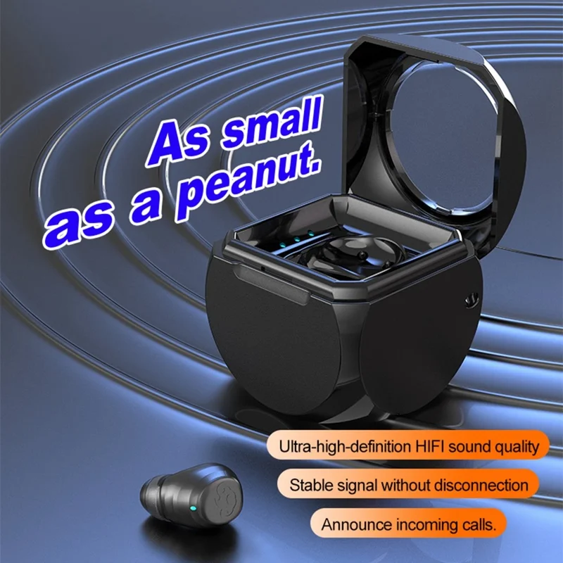 Q1 Mini Auricular Inalámbrico Bluetooth 5.4 Monoaural Invisible para Dormir - Negro