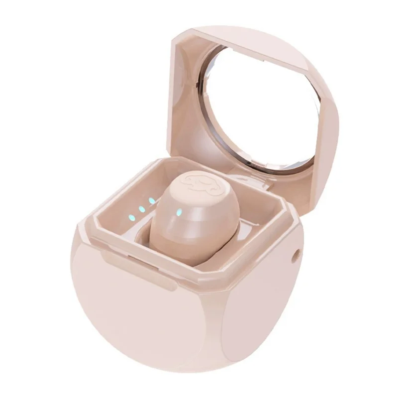 Q1 Mini Single Earbud Wireless Bluetooth-Compatible 5.4 Headphone Invisible Sleep Earpiece - Apricot