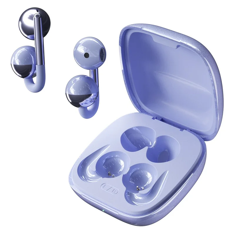 F22 Ohrhörer OWS Bluetooth-kompatible Ohrhörer ENC Geräuschreduzierung Halb-In-Ear Gaming-Kopfhörer - Lila