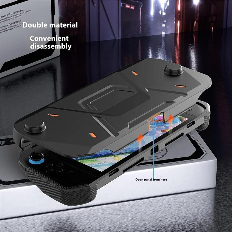 Per Nintendo Switch 2 Custodia protettiva Anti caduta TPU + Guscio in PC - Nero