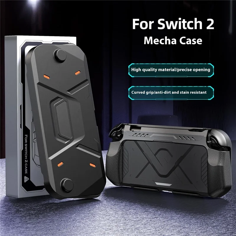 Per Nintendo Switch 2 Custodia protettiva Anti caduta TPU + Guscio in PC - Nero