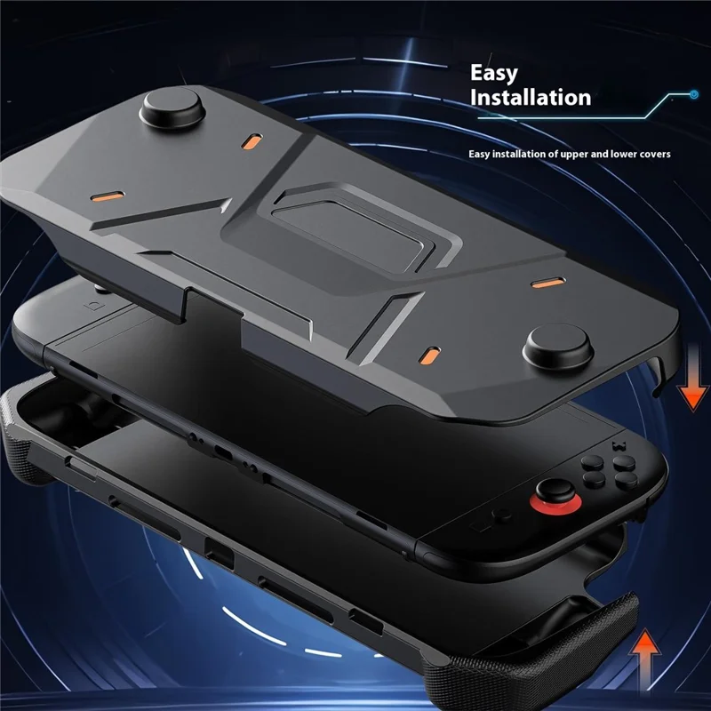 Per Nintendo Switch 2 Custodia protettiva Anti caduta TPU + Guscio in PC - Nero