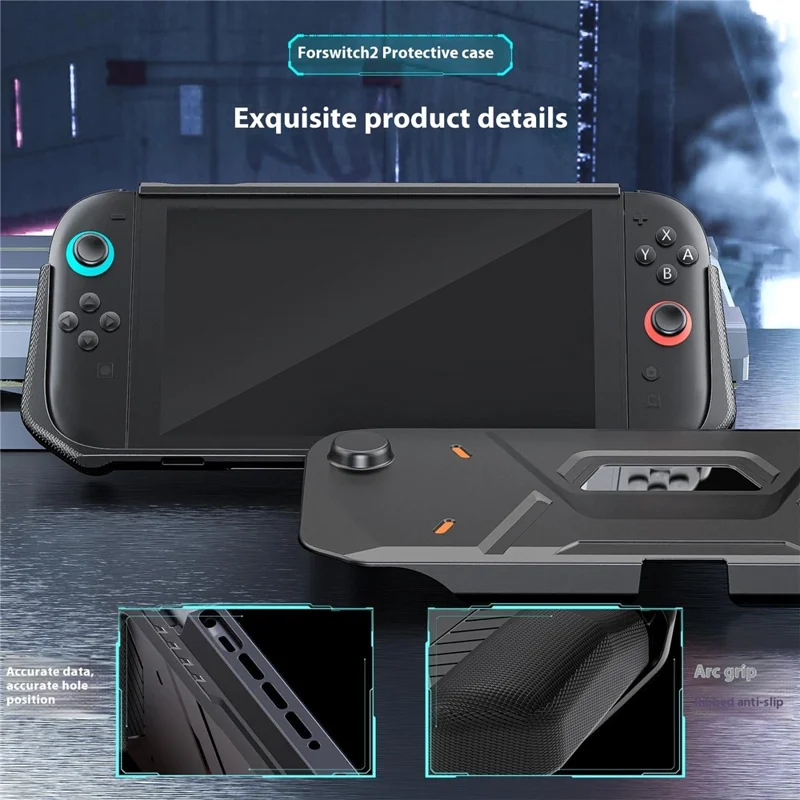Per Nintendo Switch 2 Custodia protettiva Anti caduta TPU + Guscio in PC - Nero