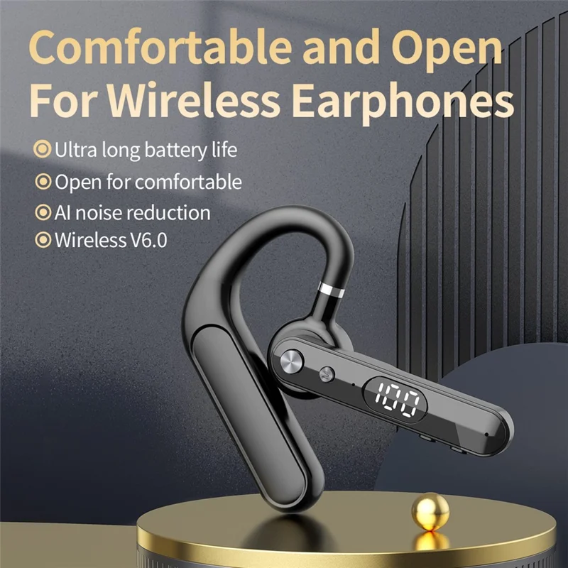 VSIDEA V82 Wireless Bluetooth-Compatible Headset Over-Ear Business Earphones Rotating Earbud