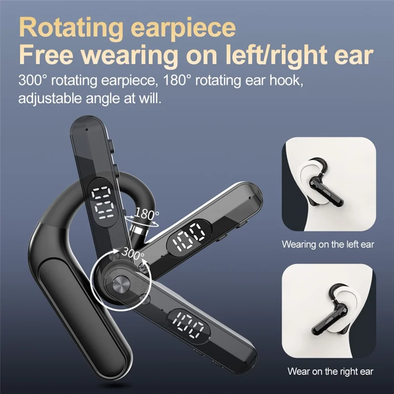 VSIDEA V82 Wireless Bluetooth-Compatible Headset Over-Ear Business Earphones Rotating Earbud