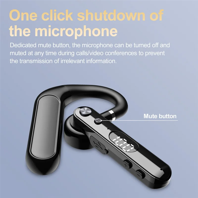 VSIDEA V82 Wireless Bluetooth-Compatible Headset Over-Ear Business Earphones Rotating Earbud