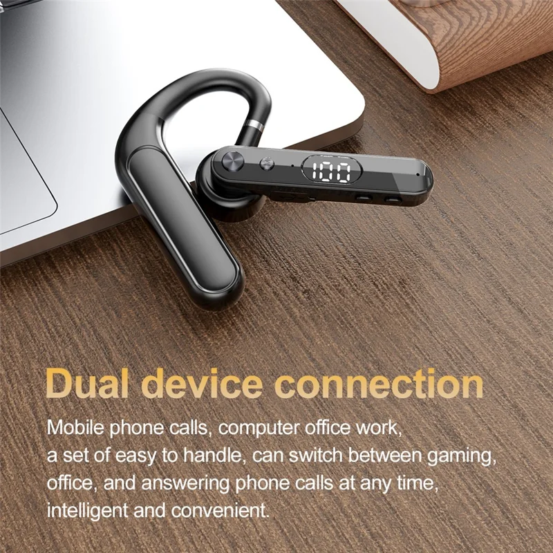 VSIDEA V82 Wireless Bluetooth-Compatible Headset Over-Ear Business Earphones Rotating Earbud