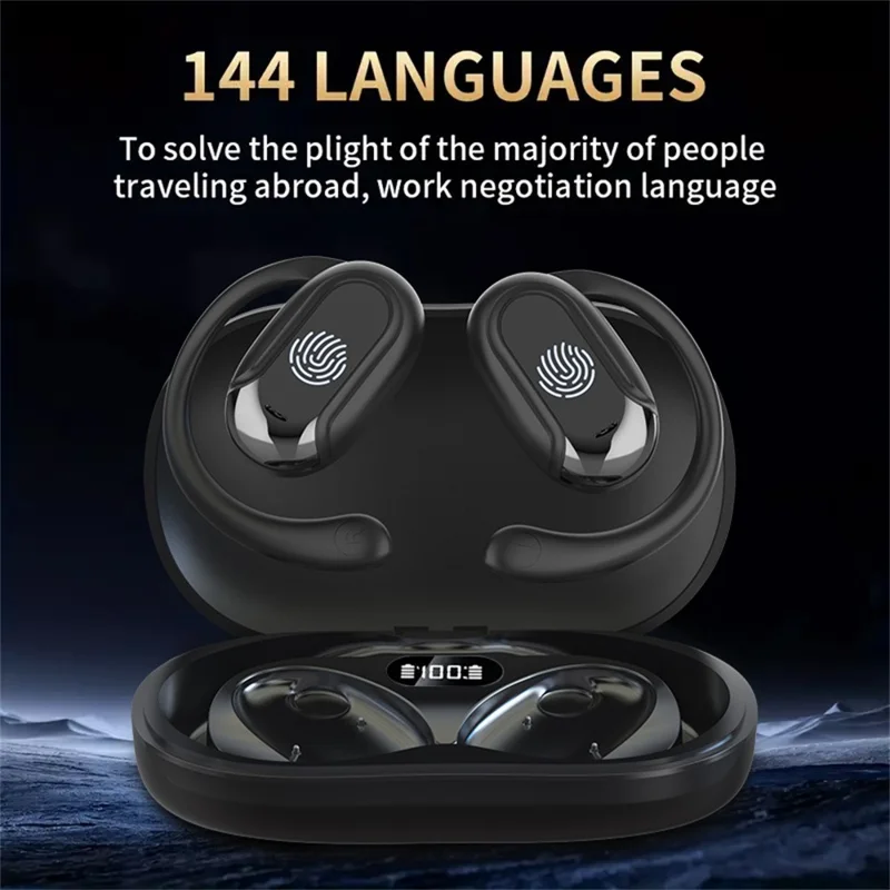 Écouteurs de musique T20 compatibles Bluetooth avec traduction multilingue et réduction de bruit - Noir