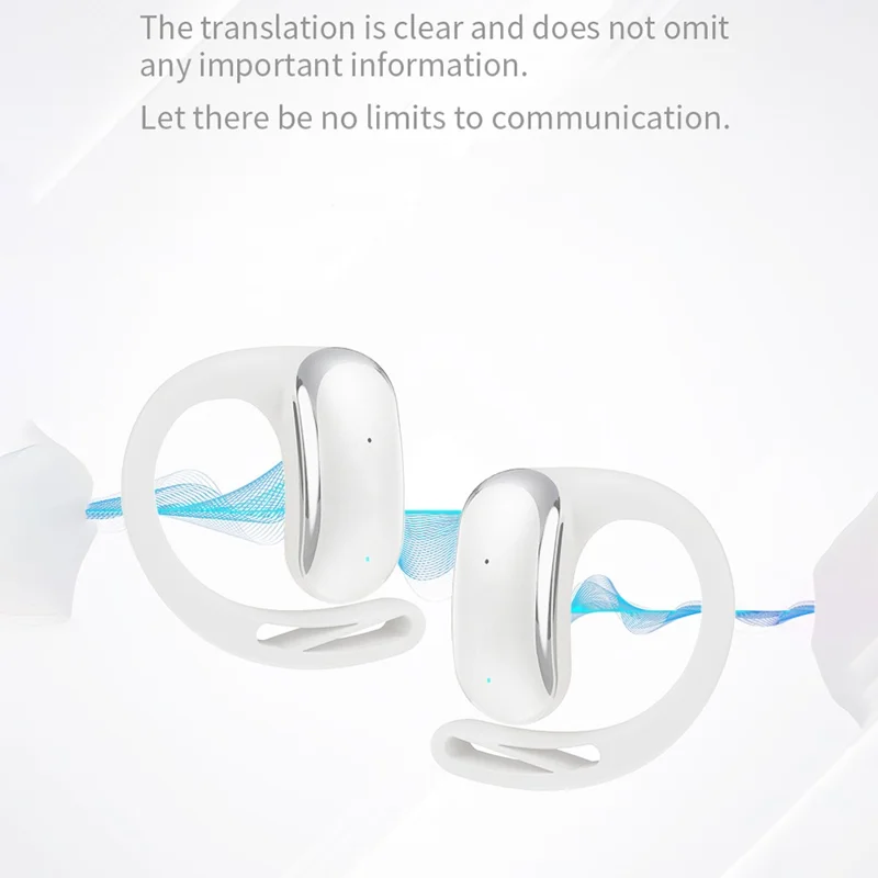 Auricolari wireless T25 OWS Bluetooth con traduzione multilingua per musica - Bianchi