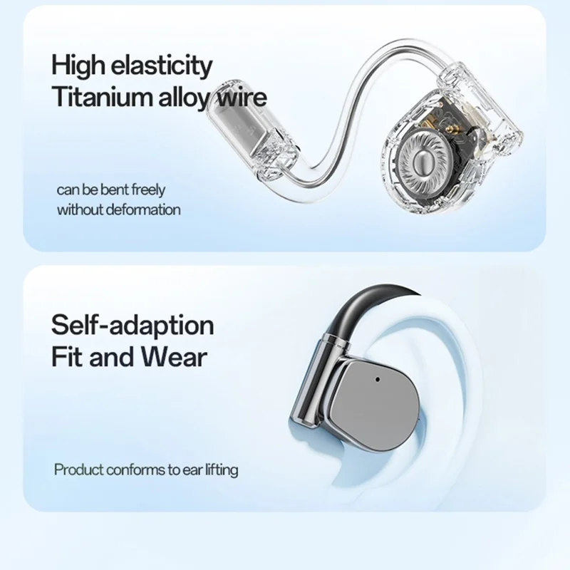 M111 Bluetooth-compatible 5.4 Earbuds Noise Reduction HD Audio Open Ear Wireless Headphones - Nude