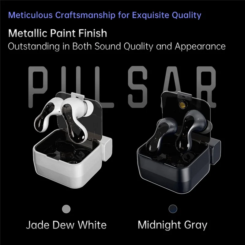 ND Pulsar Bluetooth-Compatible Headset 13mm HIFI Dynamic Driver In-Ear Earphones with 4 Mic - Dark Grey