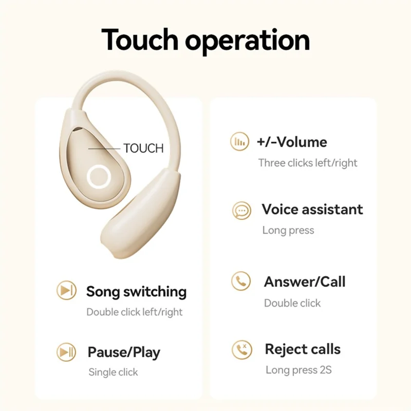 Auricolari Bluetooth M95 HiFi con Traduzione AI in 144 Lingue per Sport - Nude