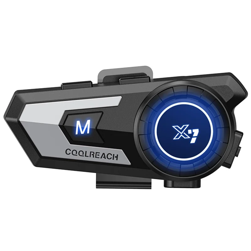 COOLREACH X7 Motorcycle Helmet Bluetooth-compatible Headset Waterproof Wireless Earpiece with 2 in 1 Soft and Hard Mic - Silver