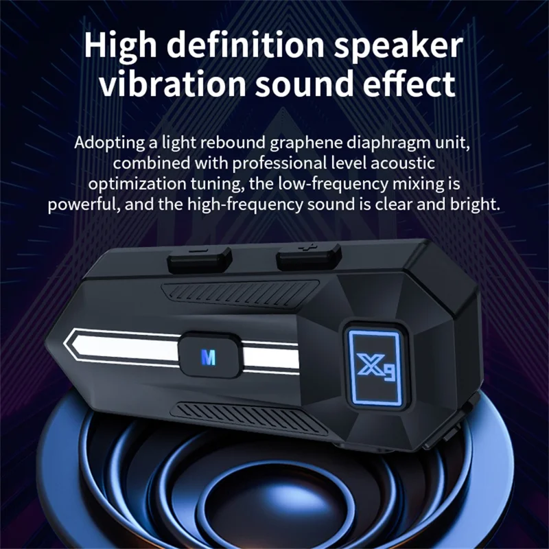 X9 Motorcycle Helmet Bluetooth-Compatible Headset Waterproof Wireless Riding Earphones - White / Hard Mic