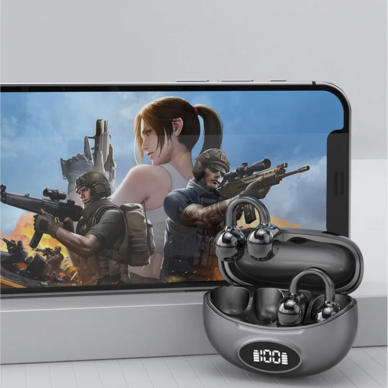 W19 TWS Bluetooth-совместимые 5.4 вкладыши для ушей Не вкладные клипсы для занятий спортом Беговые наушники - Белый