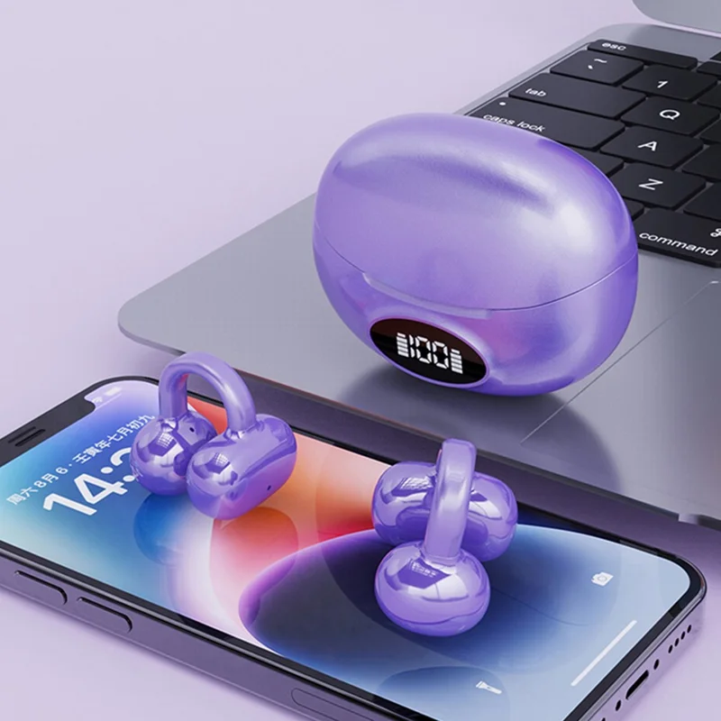 W19 TWS Bluetooth-совместимые беспроводные наушники 5.4 без вкладышей с креплением для спортивного бега - Хаки