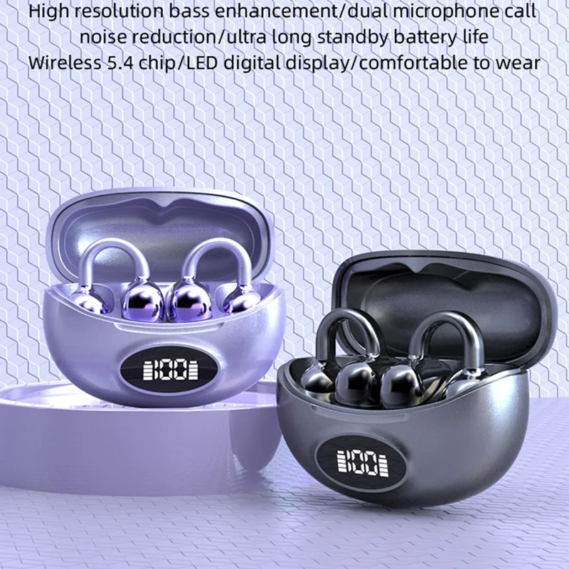 W19 TWS Bluetooth-совместимые беспроводные наушники 5.4 без вкладышей с креплением для спортивного бега - Хаки
