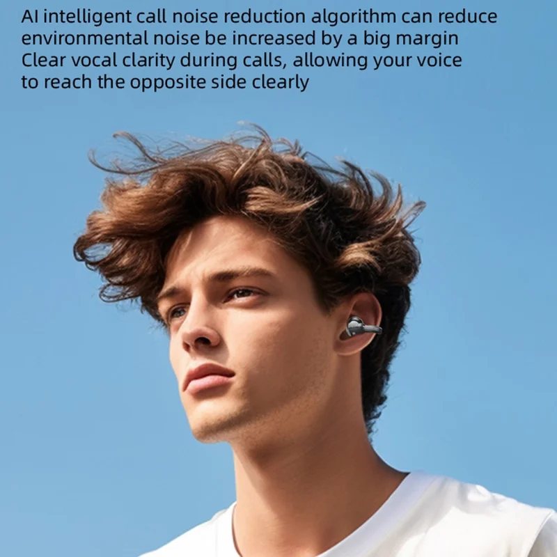 W19 TWS Bluetooth-совместимые беспроводные наушники 5.4 без вкладышей с креплением для спортивного бега - Хаки