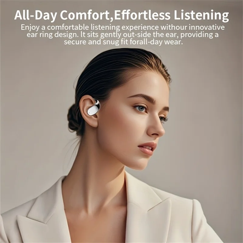 Q39 144 Languages Translation Earbuds HiFi Sound Open Ear Bluetooth-compatible Music Earphones - Nude