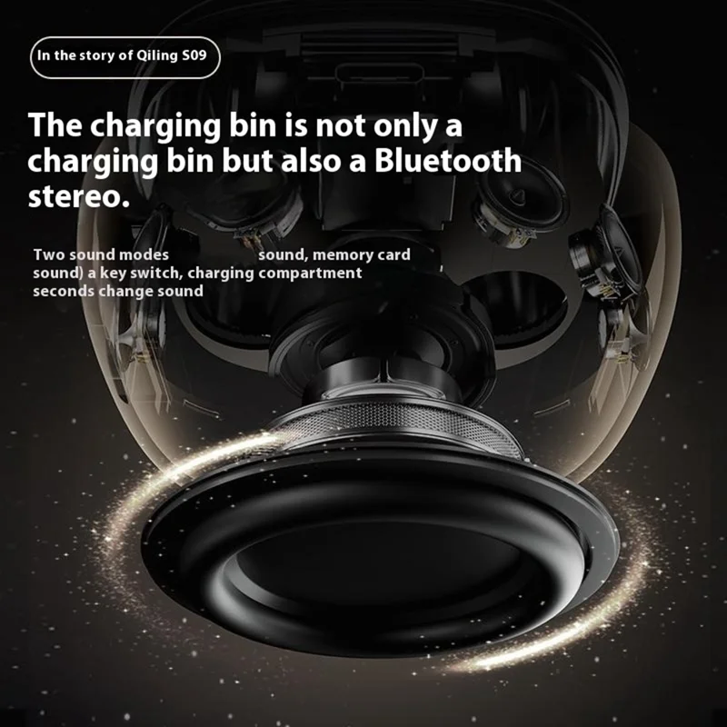S09 Wireless Earbuds with Full Color Touch Screen Charging Case Noise Cancellation Bluetooth-compatible Headphones - White