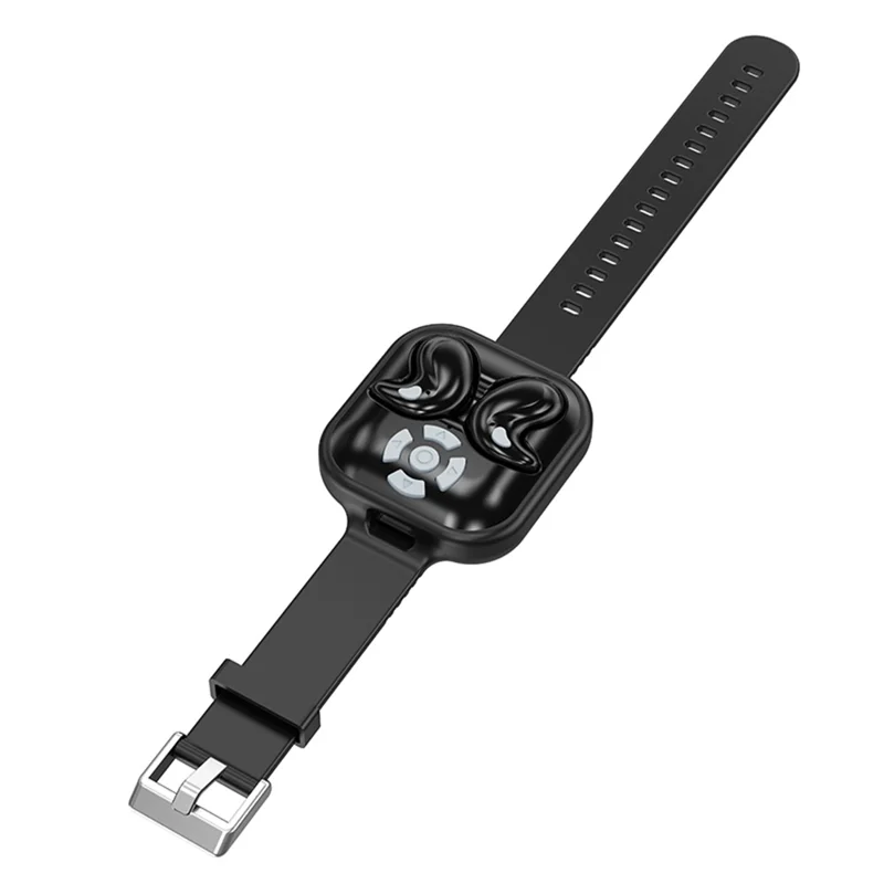 LY9 Mini Ultra Dünne Kabellose Schlaf-Ohrhörer Tragbare Haifischflosse Design Bluetooth-Kompatible Kopfhörer mit Armbanduhr-Riemen - Schwarz