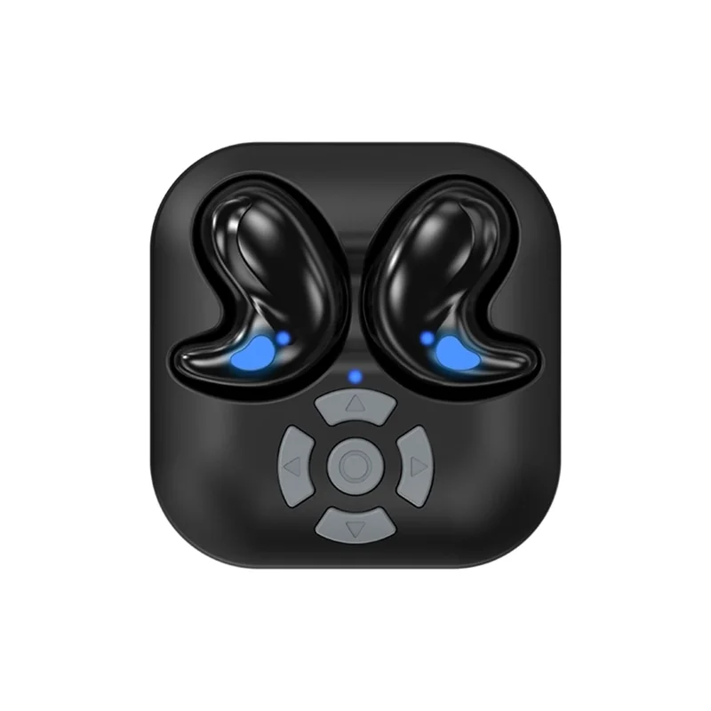 LY9 Mini Ultra Dünne Kabellose Schlaf-Ohrhörer Tragbare Haifischflosse Design Bluetooth-Kompatible Kopfhörer mit Armbanduhr-Riemen - Schwarz