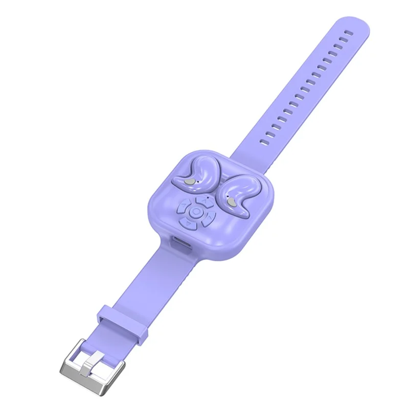 LY9 Mini Ultra Thin Wireless Sleep Earbuds Portable Shark Fin Design Bluetooth-Compatible Earphones with Watch Strap - Purple
